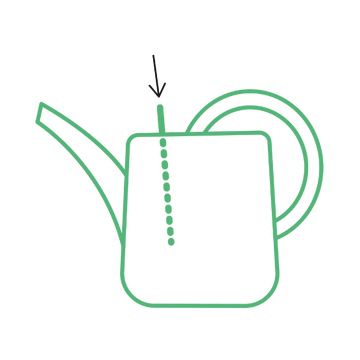 icono de color verde representando la varita flaska green incertándose en una regadera