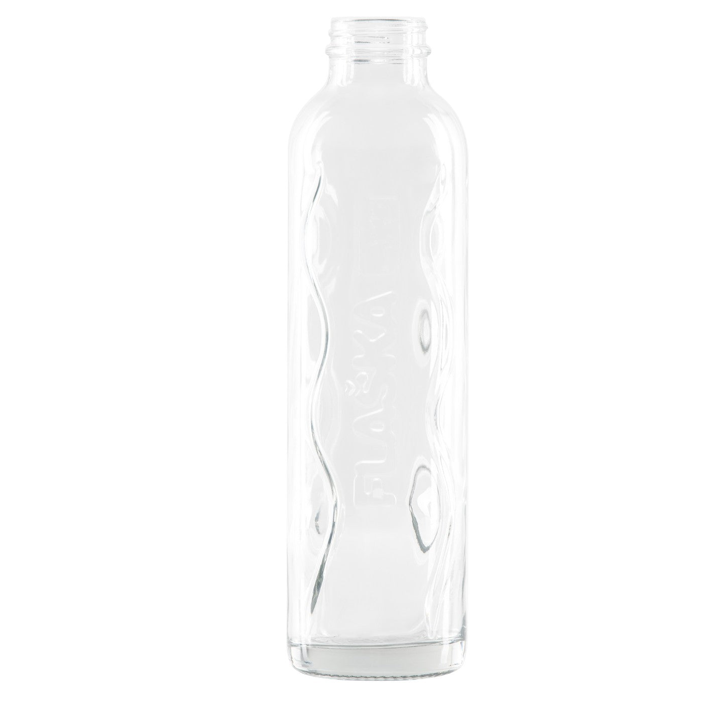 botella de agua de cristal flaska de rosca sin funda 