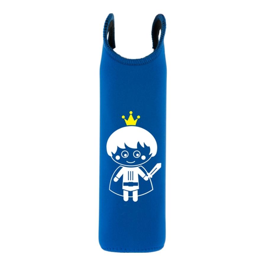 funda de neopreno azul para niños con diseño de caballero para botella Flaska