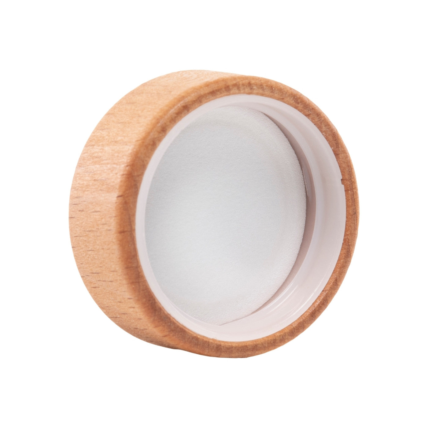 vista interior de plastico del tapon circular de madera de botella flaska de rosca